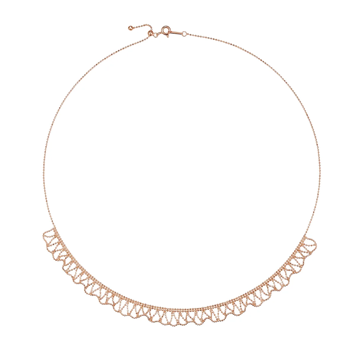 K007 S925 Silver 18K Gold Large Woven Lace Necklace