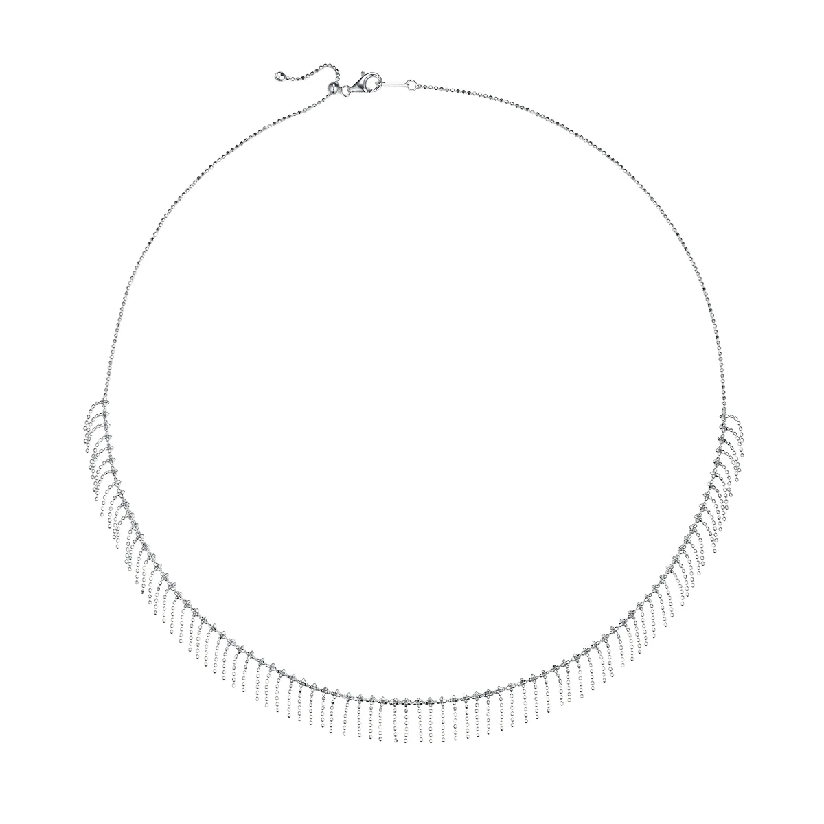 K009 S925 Silver 18K Gold Large Woven Tassel Necklace
