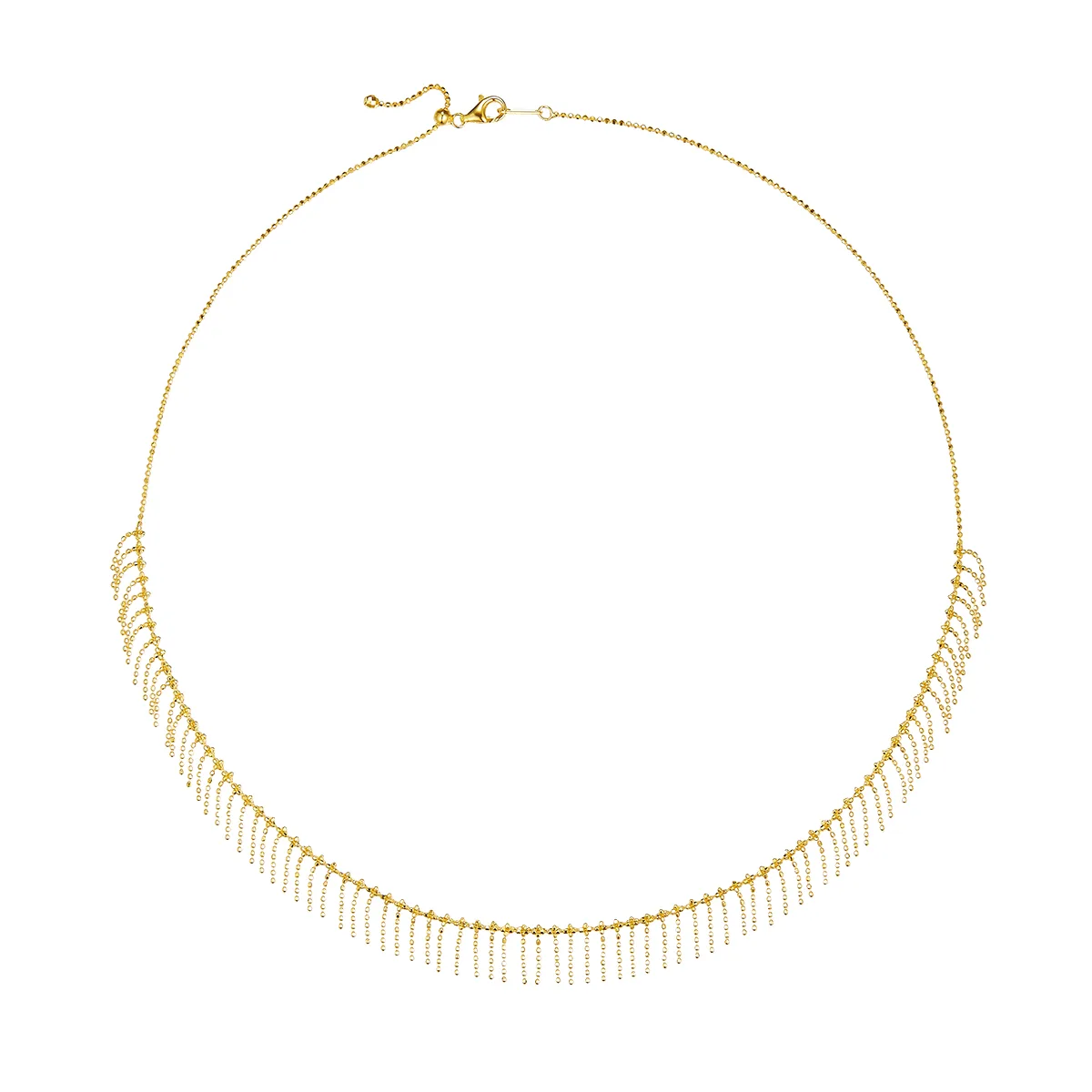 K009 S925 Silver 18K Gold Large Woven Tassel Necklace