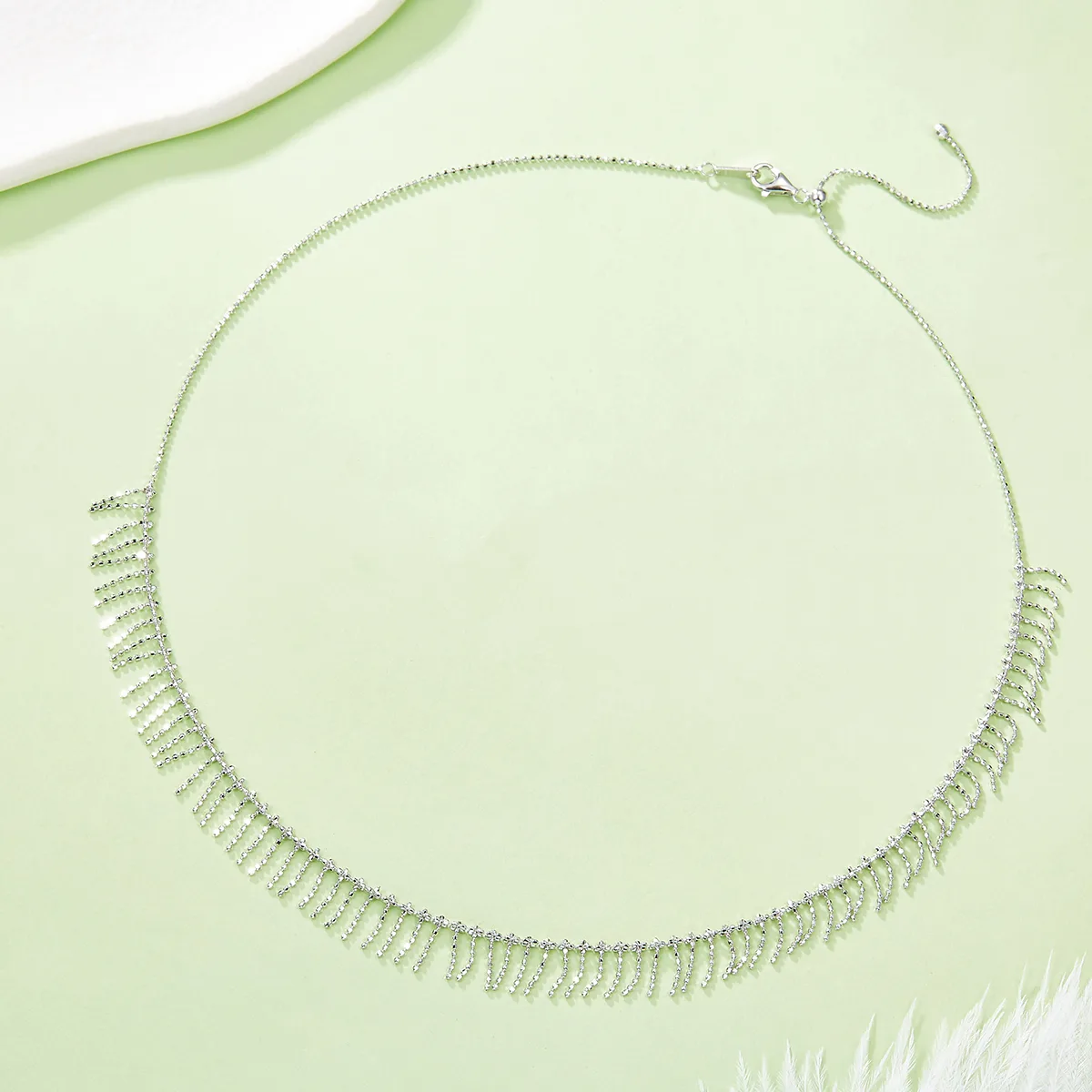 K009 S925 Silver 18K Gold Large Woven Tassel Necklace