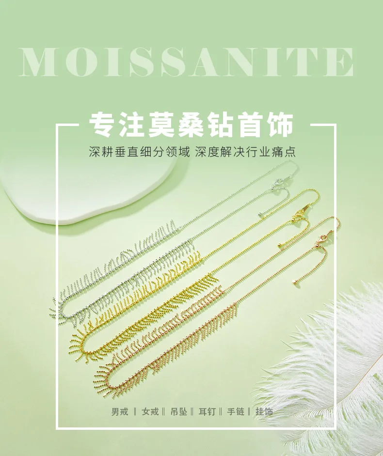 K009 S925 Silver 18K Gold Large Woven Tassel Necklace detail 1