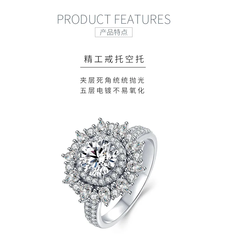 R230201020 S925 Silver 18K White Gold Round Moissanite Luxury Pavé Wedding Band 