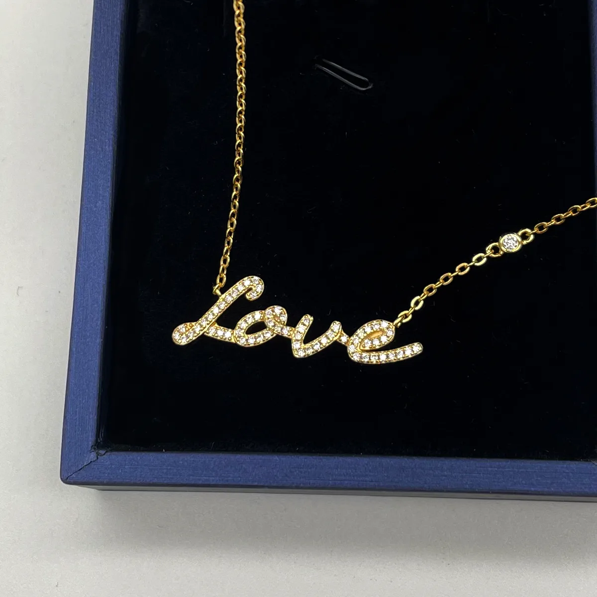 N15645 S925 Silver 18K White Gold LOVE Moissanite Necklace 0.41ct