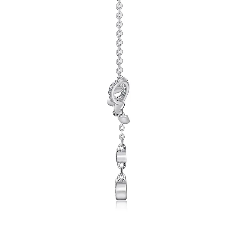 N15449 S925 Silver 18K White Gold Bow Pendant Style Moissanite Necklace 0.96ct