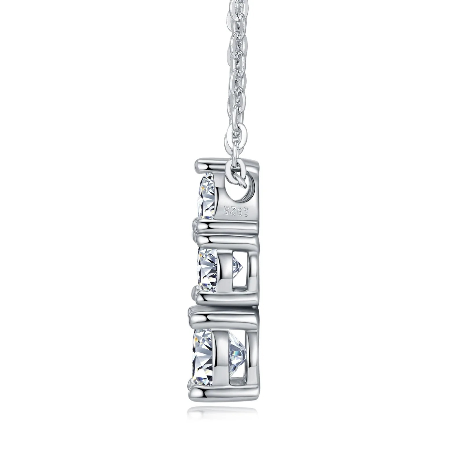 N15570 S925 Silver 18K White Gold Moissanite Necklace 1.8ct