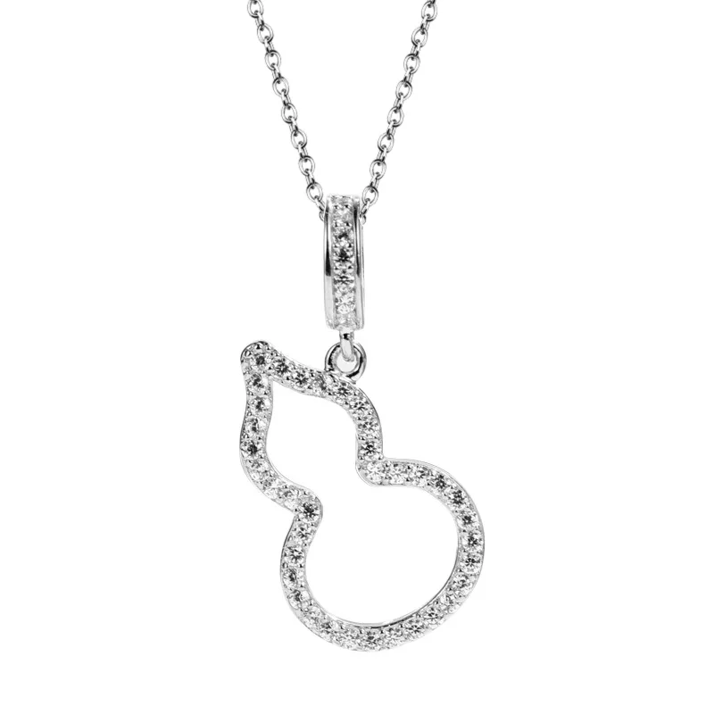 P210107 S925 Silver 18K White Gold Moissanite Pendant 0.17ct