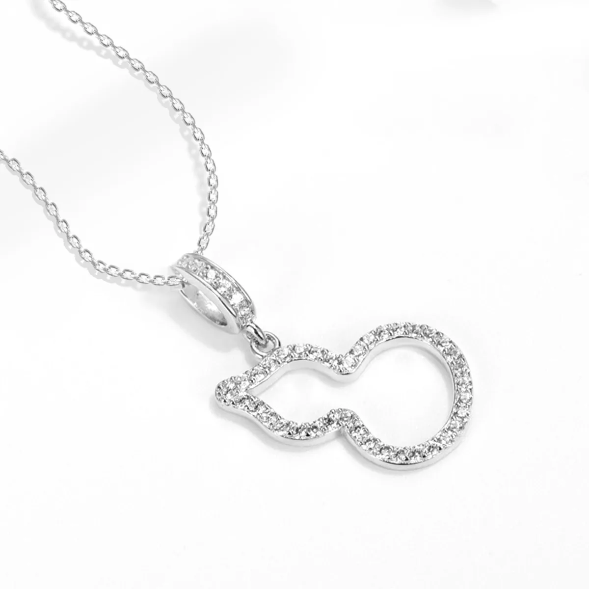 P210107 S925 Silver 18K White Gold Moissanite Pendant 0.17ct