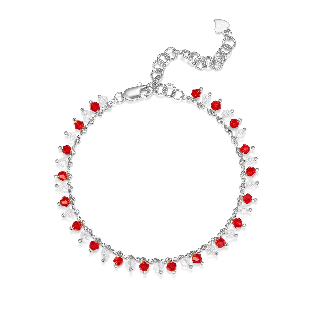 B023 S925 Silver 18K Gold Spirit White Synthetic Bracelet
