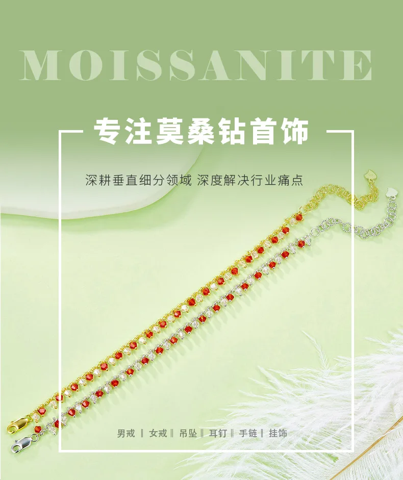 B023 S925 Silver 18K Gold Spirit White Synthetic Bracelet detail 1