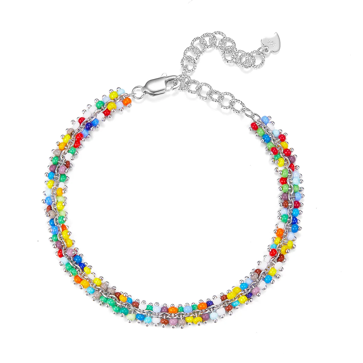 B022 S925 Silver 18K Gold Multi Bead Spirit Bracelet