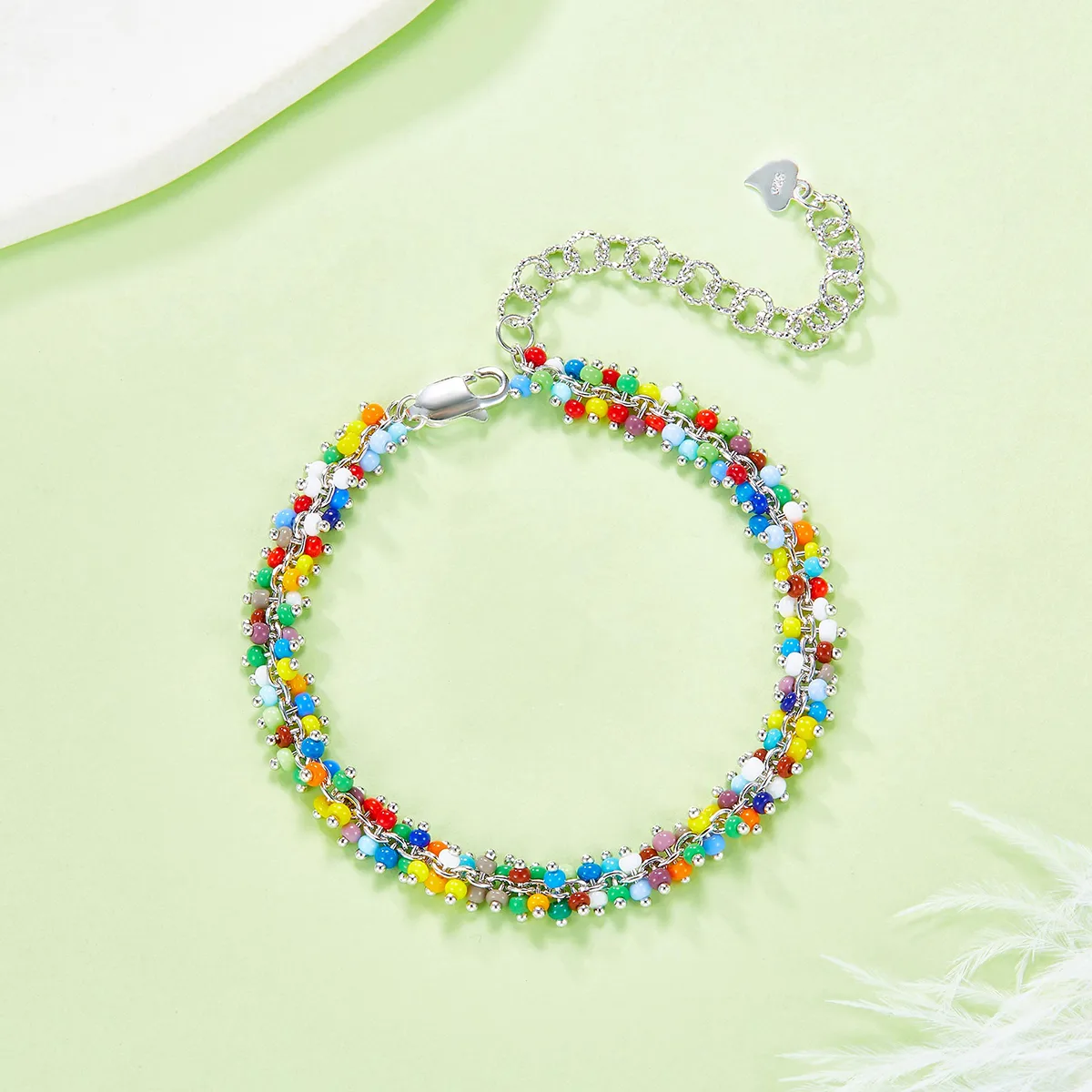 B022 S925 Silver 18K Gold Multi Bead Spirit Bracelet