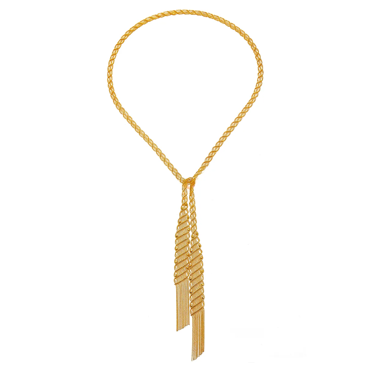 N003 S925 Silver 18K Gold Large Lace Craft Necklace