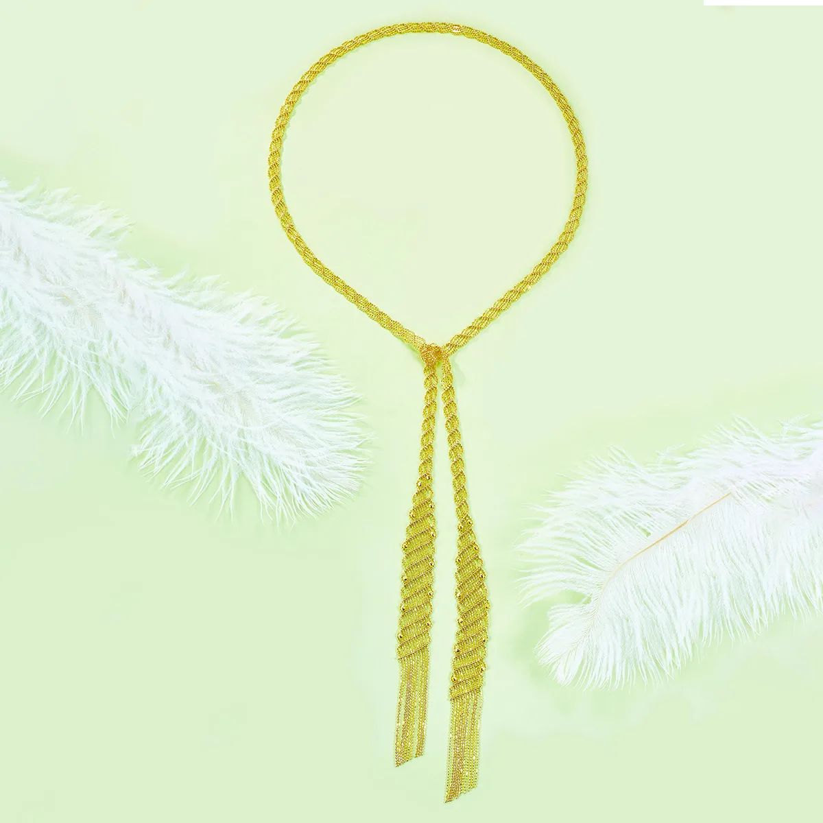 N003 S925 Silver 18K Gold Large Lace Craft Necklace