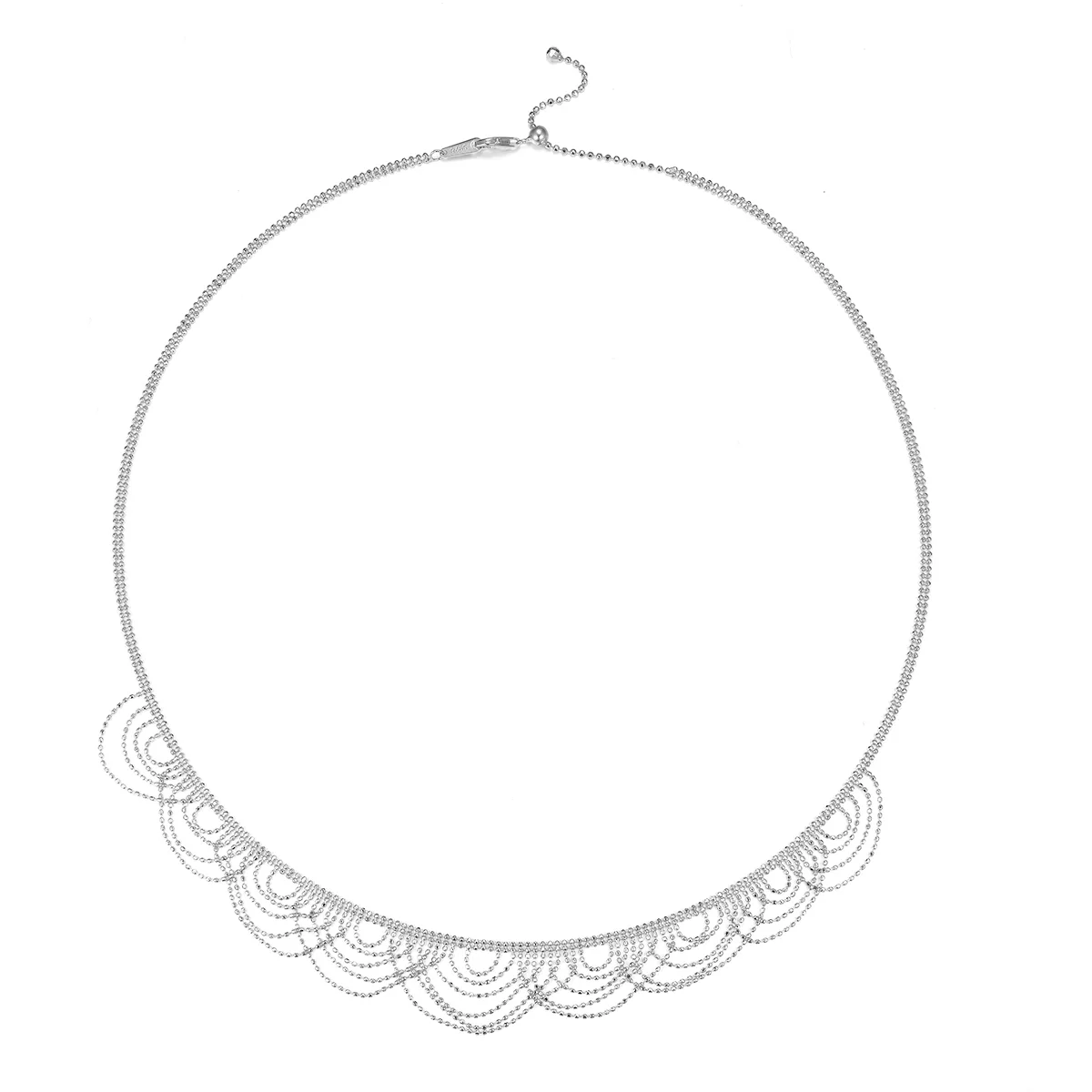 K017 S925 Silver 18K Gold Large Lace Woven Craft Necklace