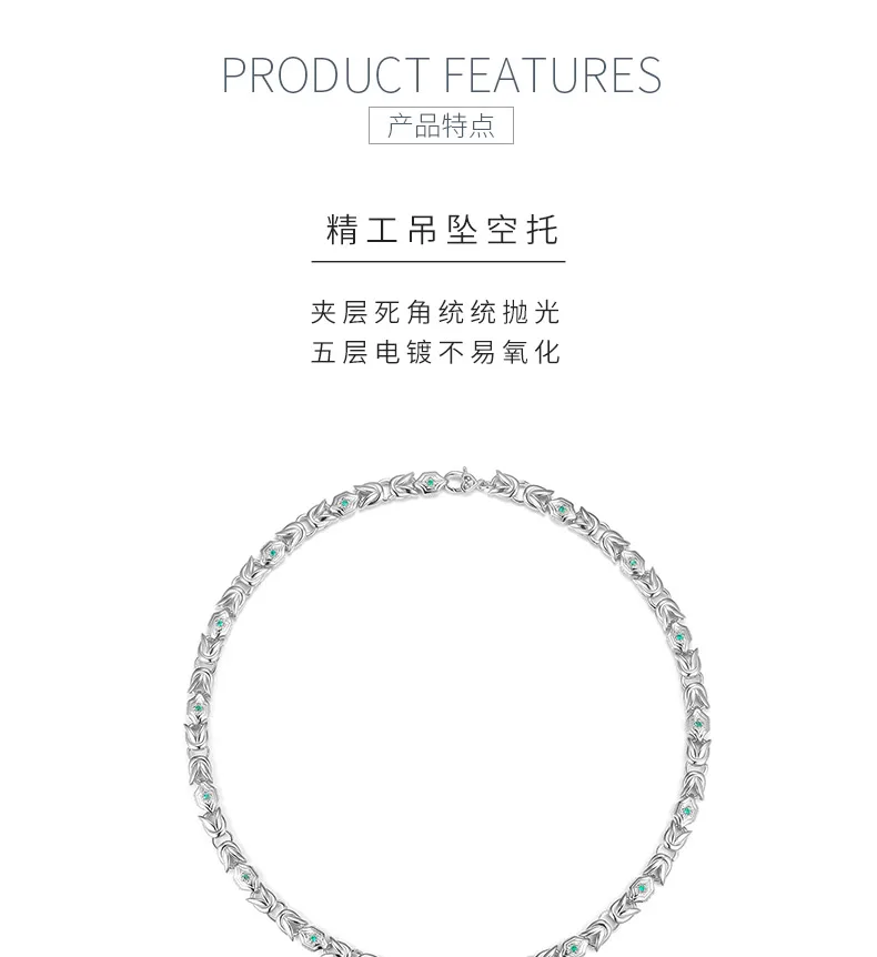 K011 S925 Silver 18K Gold Lab-Grown Emerald Hip-Hop Necklace detail 5