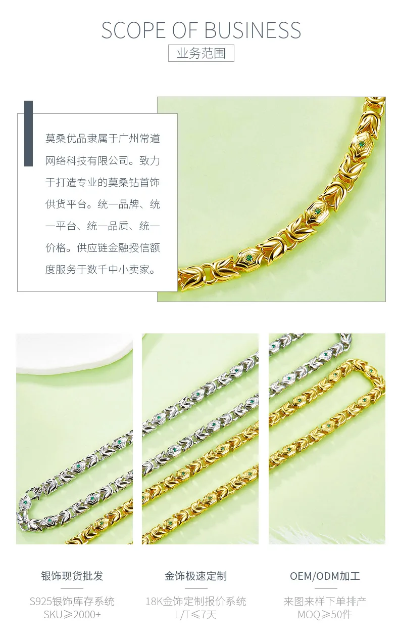 K011 S925 Silver 18K Gold Lab-Grown Emerald Hip-Hop Necklace detail 3