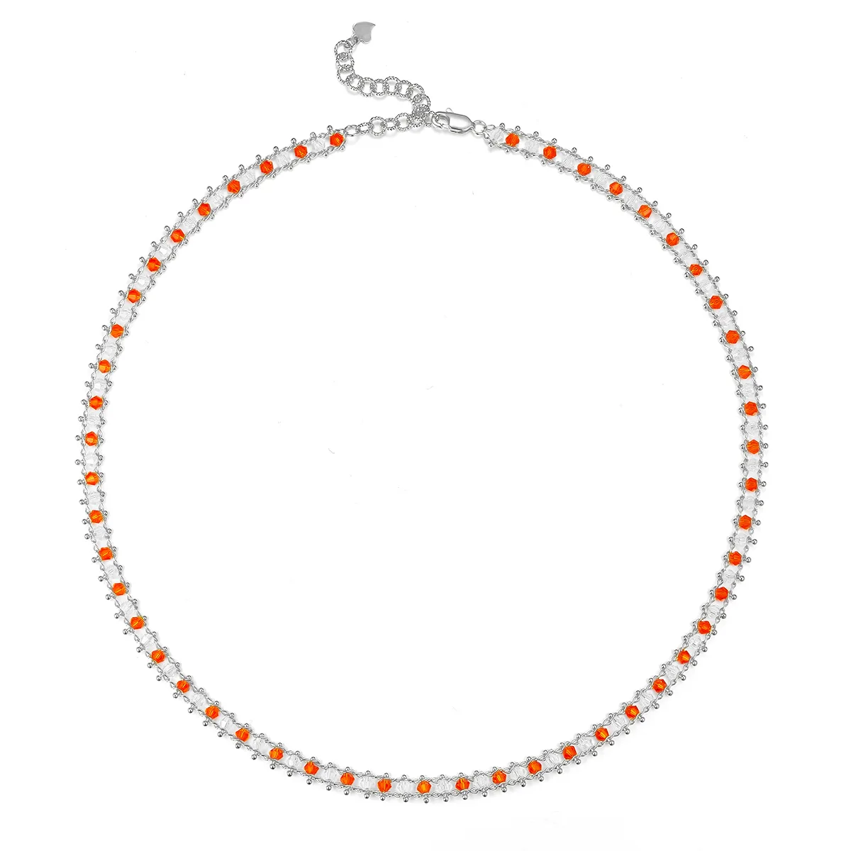 K028/29/26 S925 Silver 18K Synthetic Large Woven Necklace