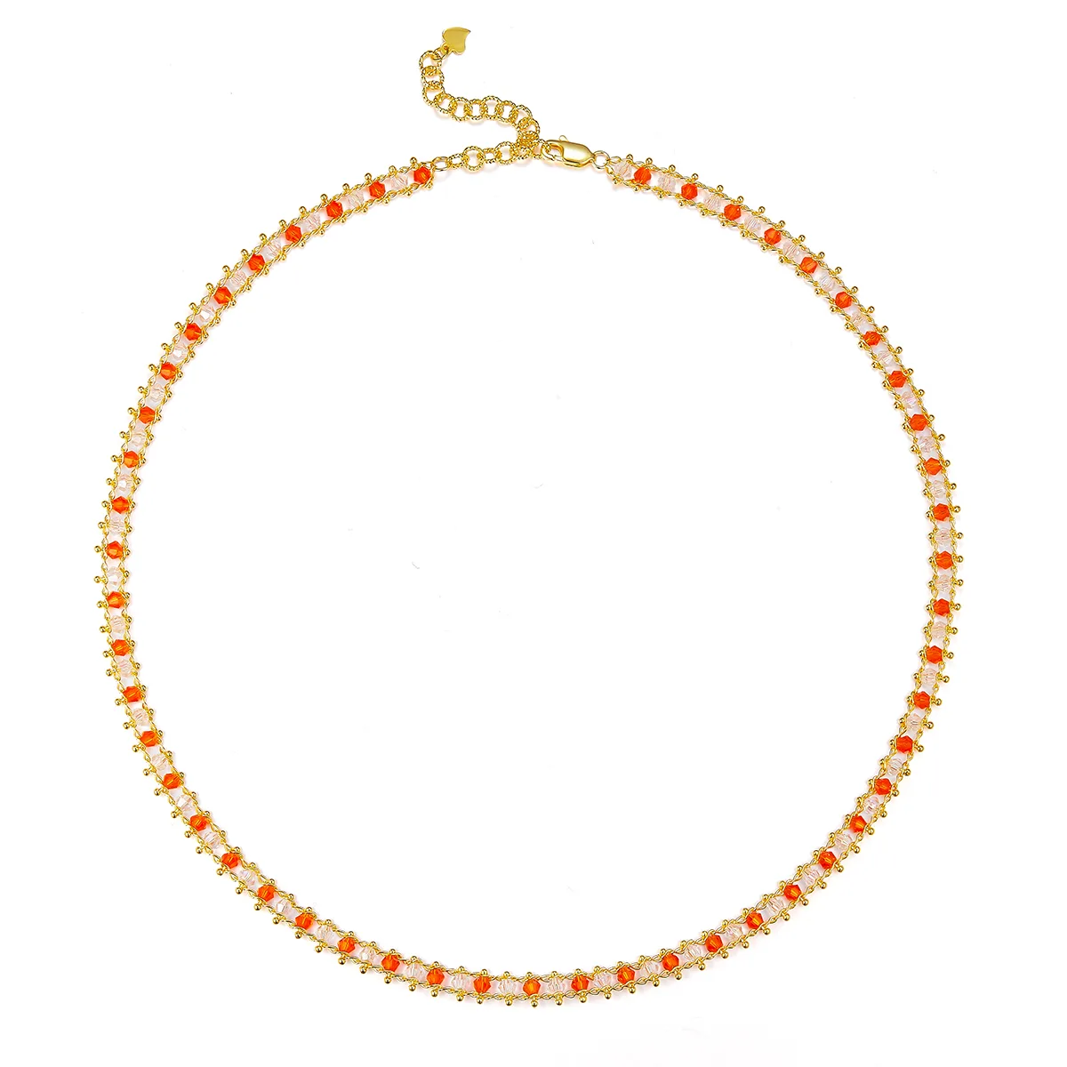 K028/29/26 S925 Silver 18K Synthetic Large Woven Necklace