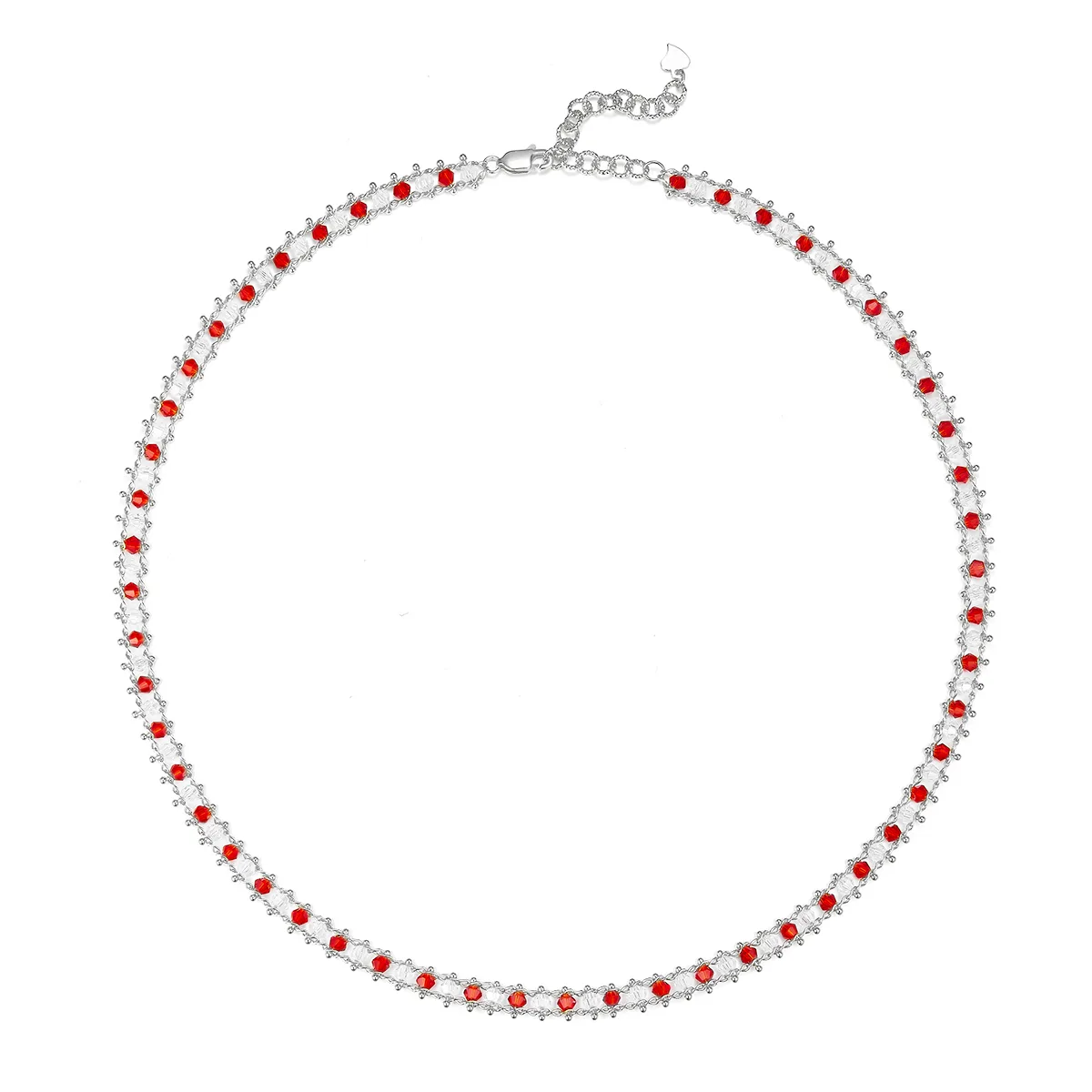 K028/29/26 S925 Silver 18K Synthetic Large Woven Necklace