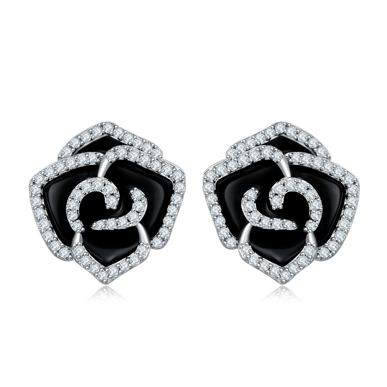 E250428058 S925 Silver 18K White Gold Moissanite Craft Earrings 0.45ct