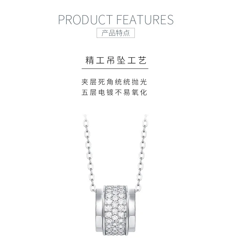 P11741 S925 Silver 18K White Gold Moissanite Necklace 0.69ct detail 5