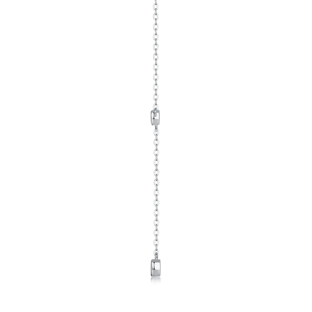N13450 S925 Silver 18K White Gold Small Bubble Moissanite Y Necklace 0.16ct