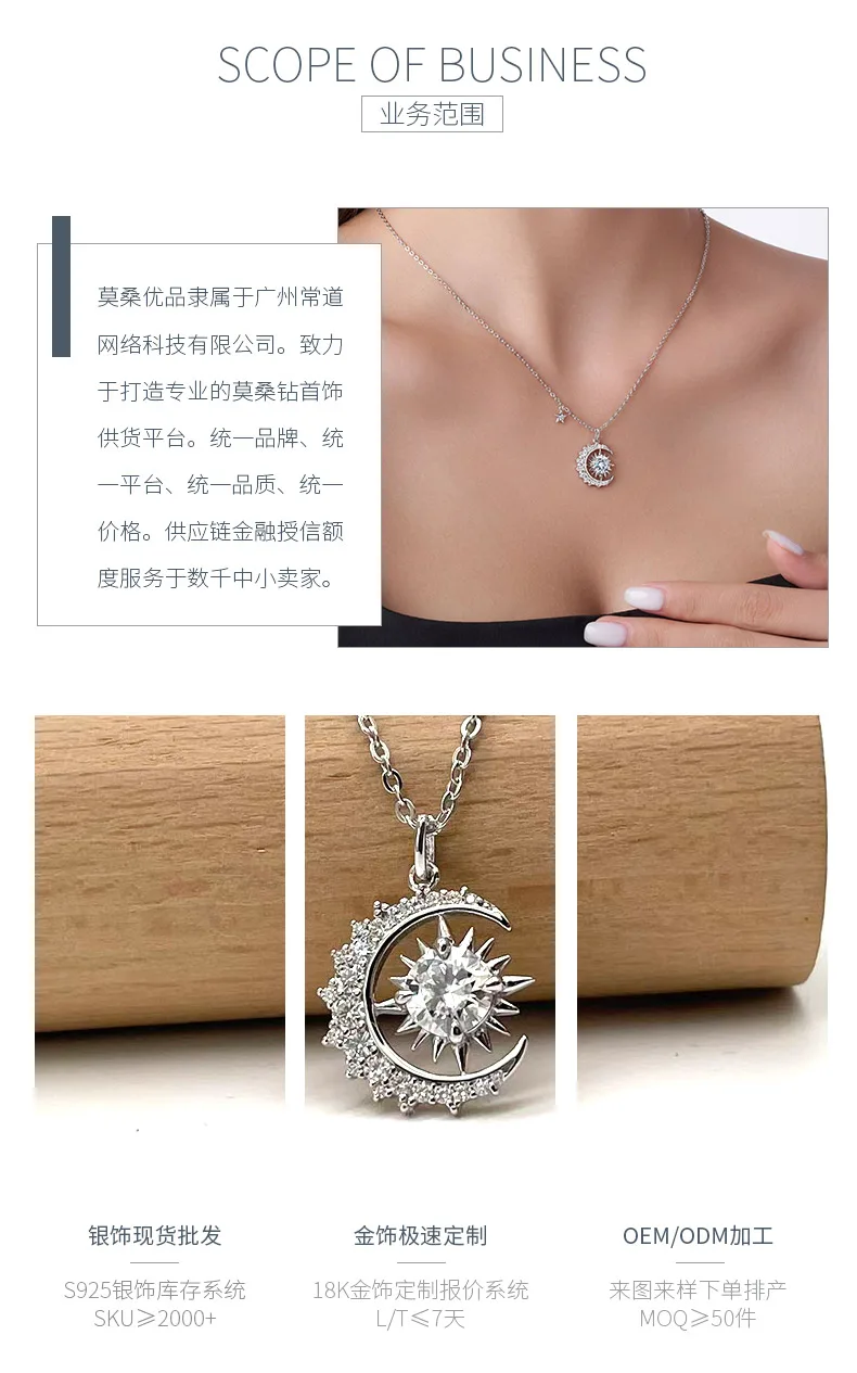 P16354 S925 Silver 18K White Gold Moissanite Star Necklace 1.46ct detail 3