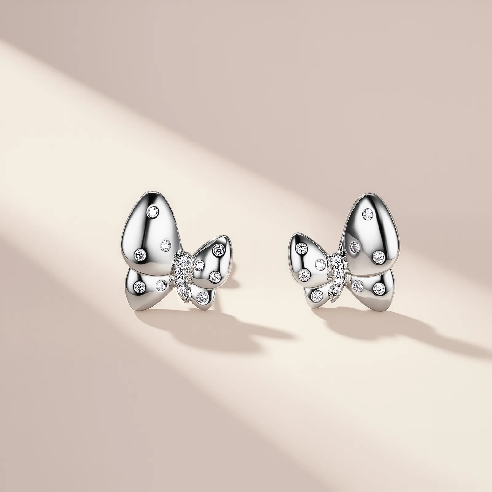 SE0602705 S925 Silver 18K Gold Moissanite Butterfly Stud Earrings 0.2ct