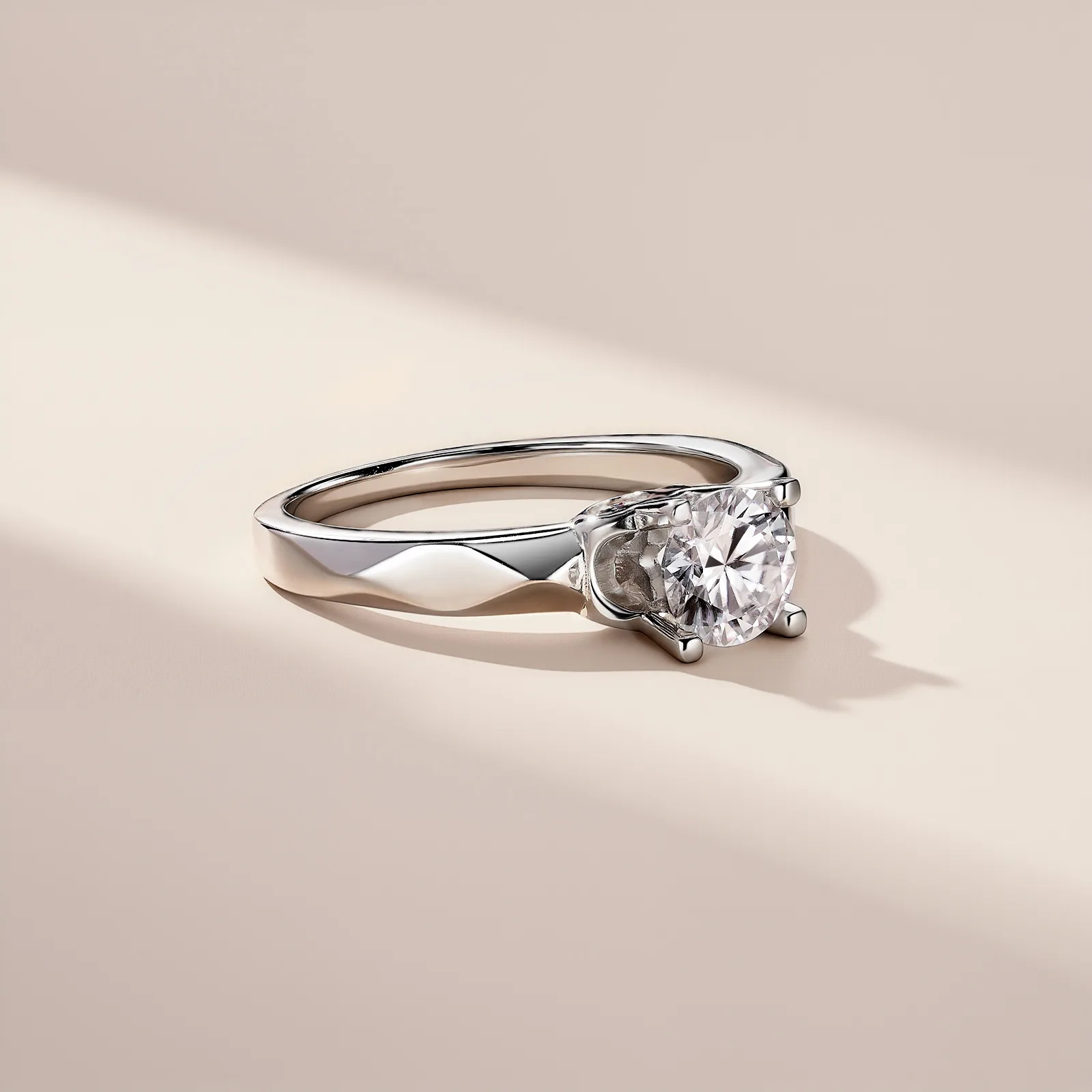 SR0654102 S925 Silver 18K Gold Moissanite Fashion Women's Proposal Ring 1.1ct