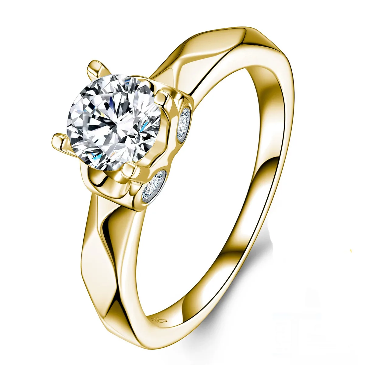 SR0654102 S925 Silver 18K Gold Moissanite Fashion Women's Proposal Ring 1.1ct