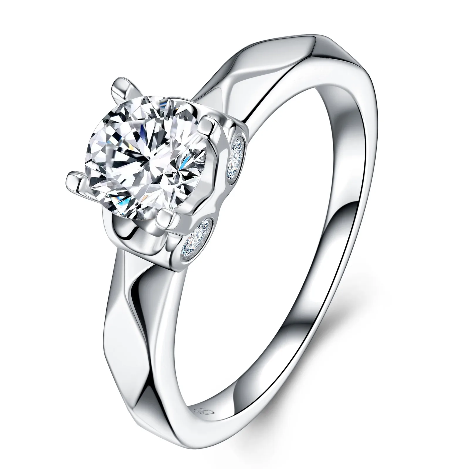 SR0654102 S925 Silver 18K Gold Moissanite Fashion Women's Proposal Ring 1.1ct