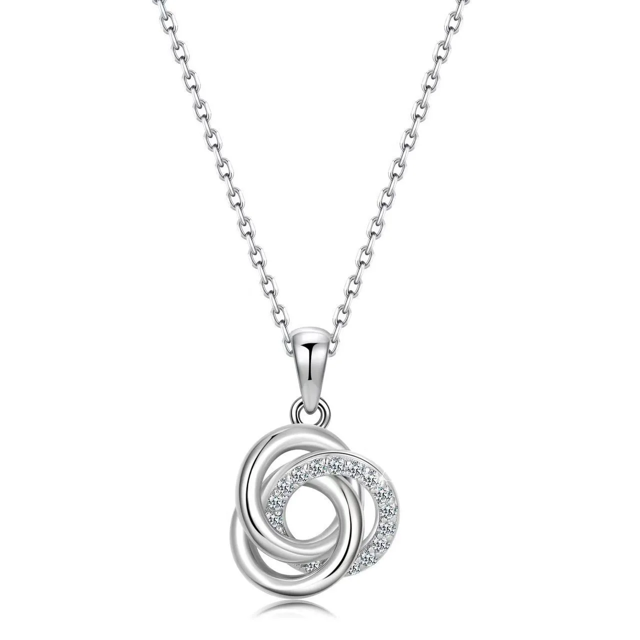 SN0167105 S925 Silver 18K White Gold Moissanite Pendant 0.13ct