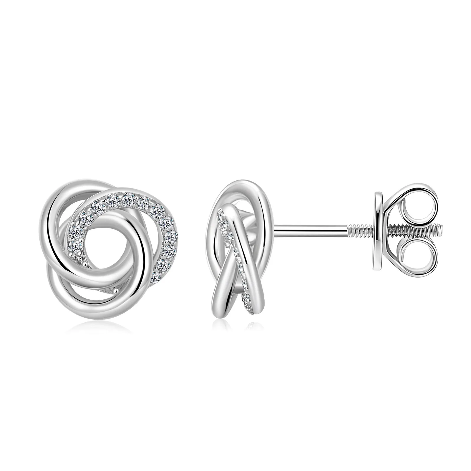SE0169512 S925 Silver 18K White Gold Moissanite Stud Earrings 0.12ct