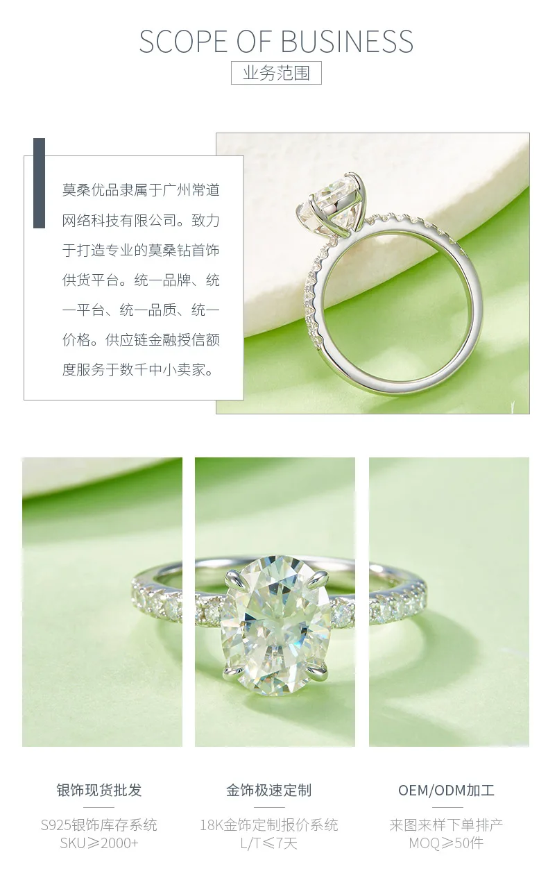 04M S925 Silver 18K White Gold Oval Moissanite Premium Women