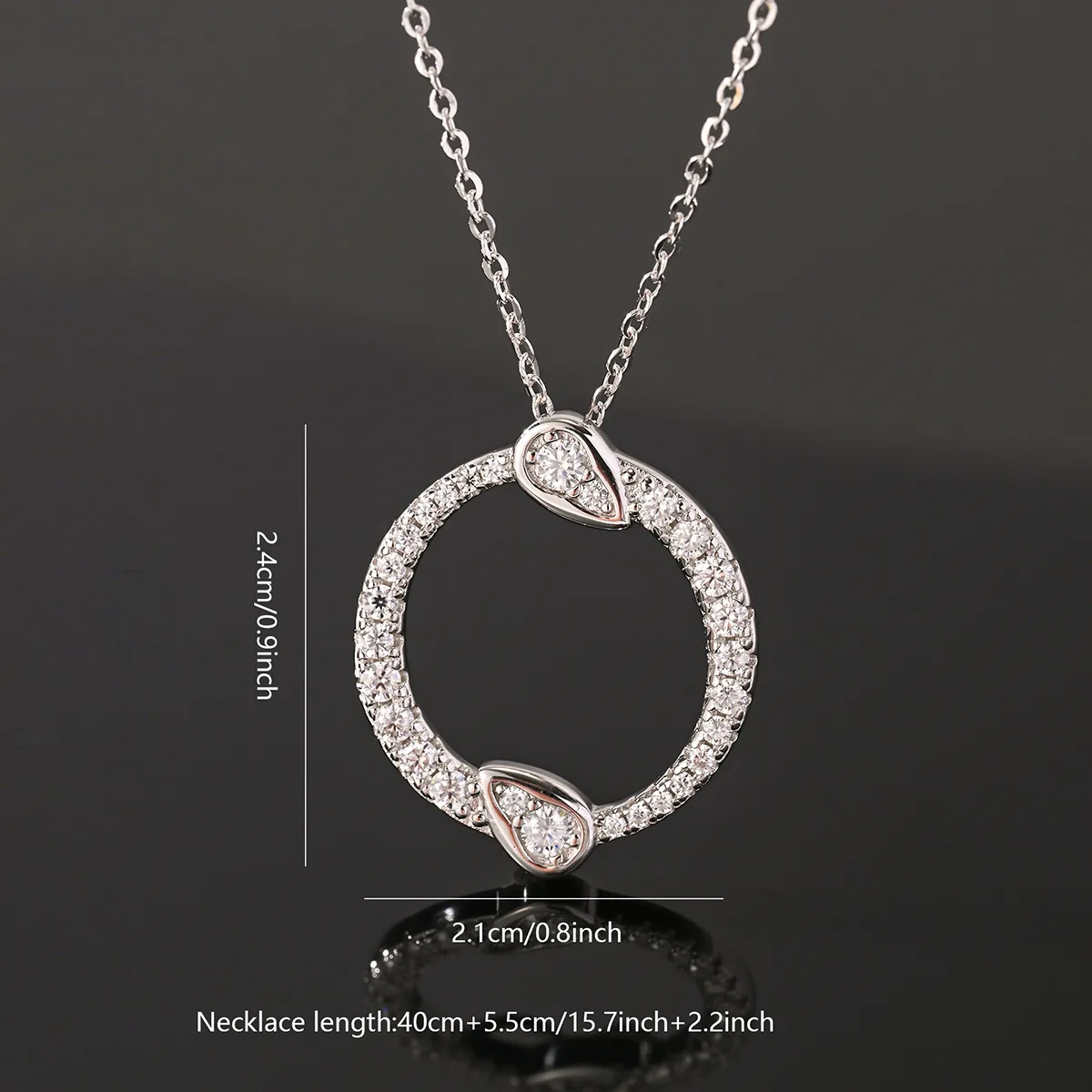MP0088 S925 Silver 18K White Gold Moissanite Necklace