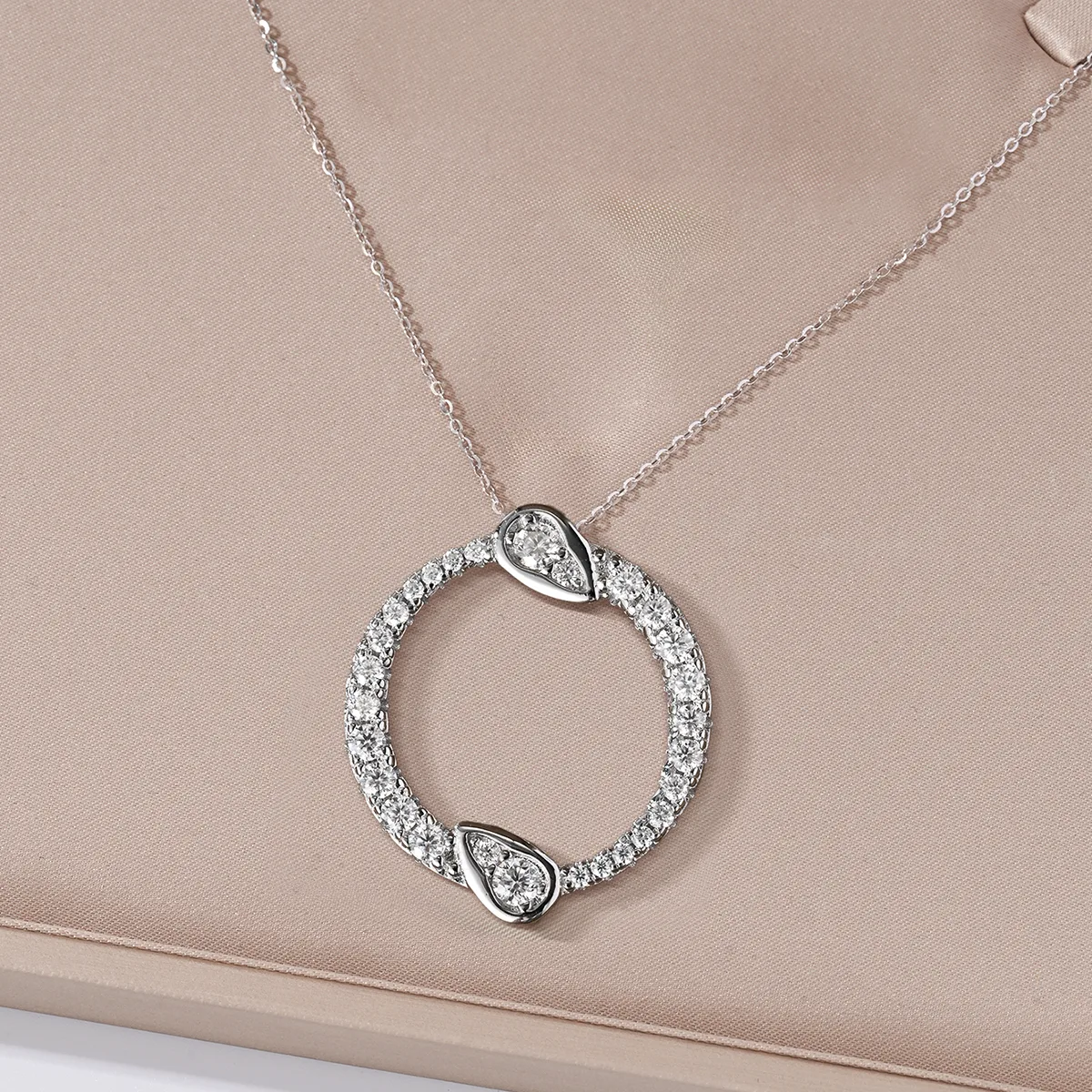 MP0088 S925 Silver 18K White Gold Moissanite Necklace