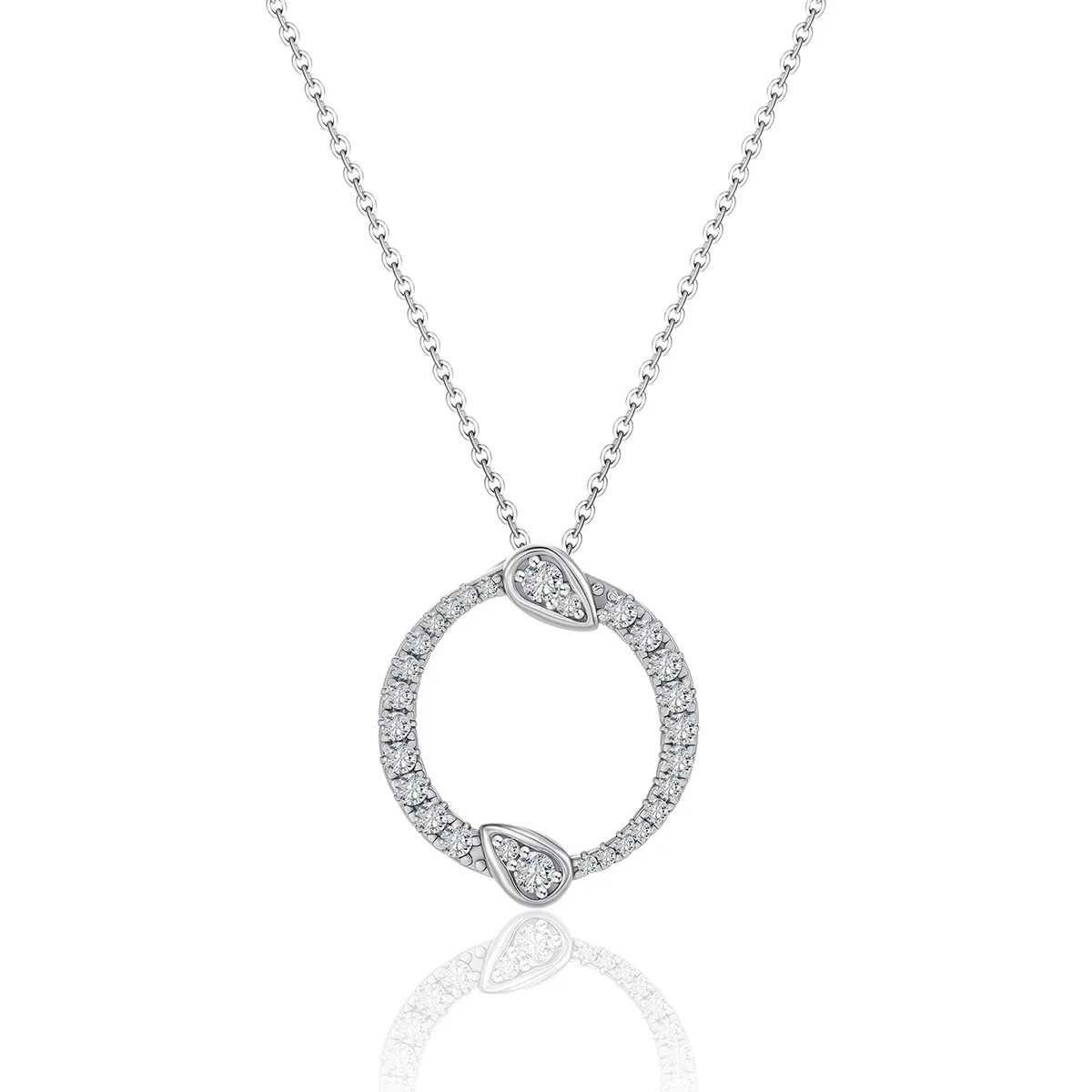 MP0088 S925 Silver 18K White Gold Moissanite Necklace