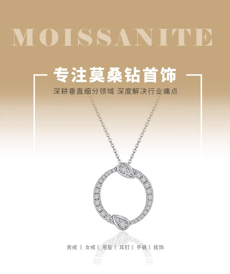 MP0088 S925 Silver 18K White Gold Moissanite Necklace detail 1