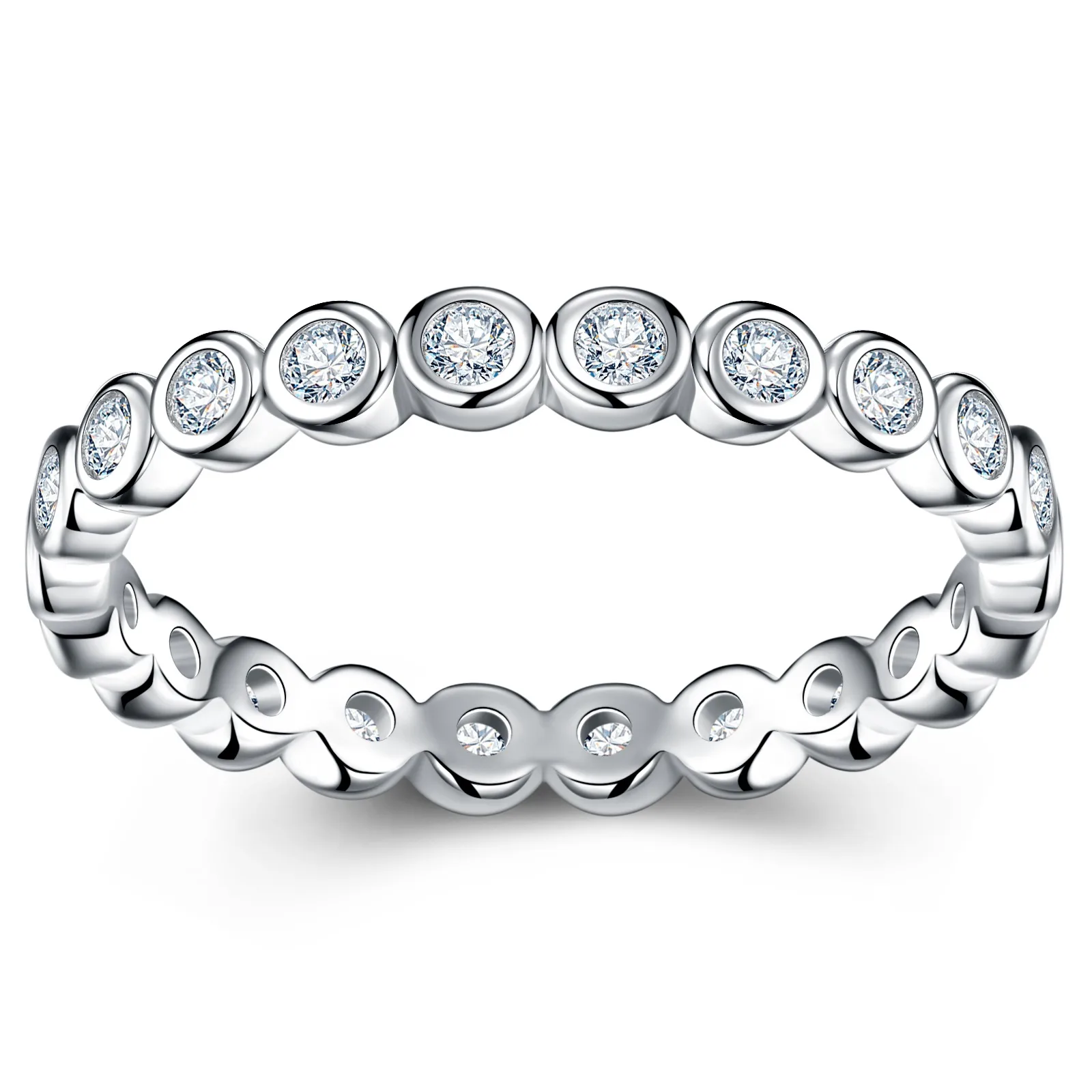 SR0233811 S925 Silver 18K Gold Happiness Halo Moissanite Confession Ring 0.6ct/1.14ct
