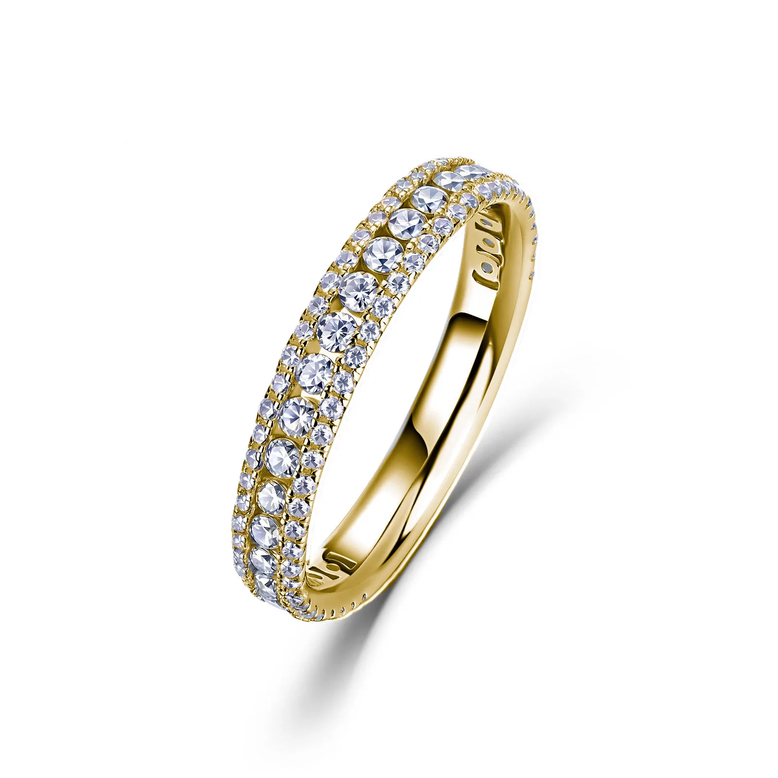 SR0478703 S925 Silver 18K Gold Together Moissanite Promise Ring Band Ring 0.96ct