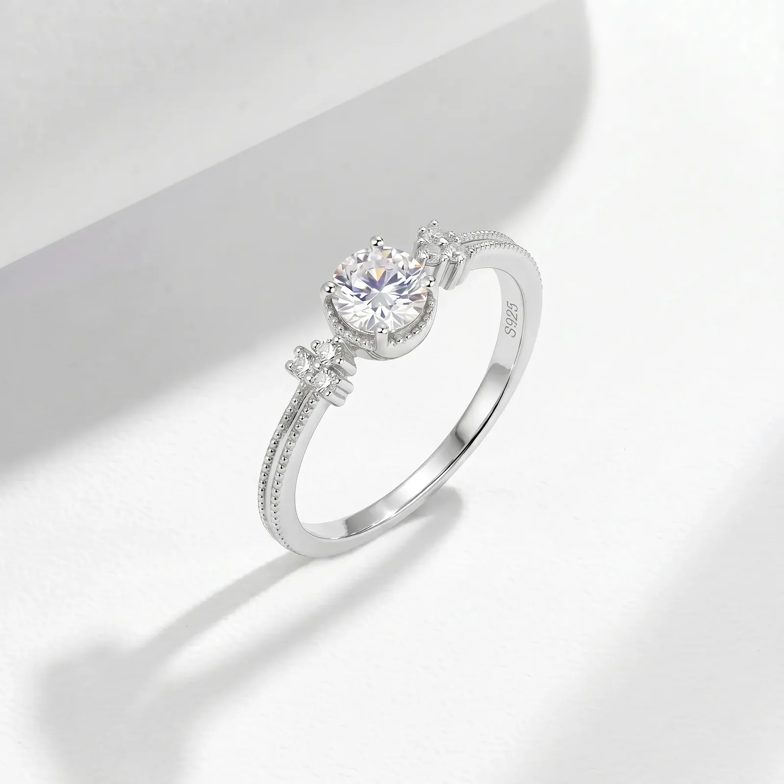 FX39379 S925 Silver 18K Gold Oval Moissanite Light Luxury Proposal Ring Women's Ring 0.5ct