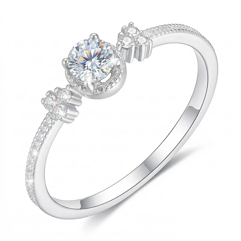 FX39379 S925 Silver 18K Gold Oval Moissanite Light Luxury Proposal Ring Women's Ring 0.5ct
