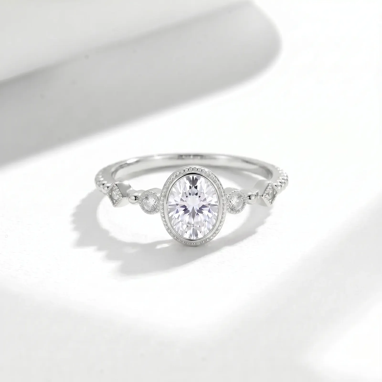 FX39368 S925 Silver 18K Gold Oval Moissanite Starlight Light Luxury Proposal Ring Women's Ring 1.0ct