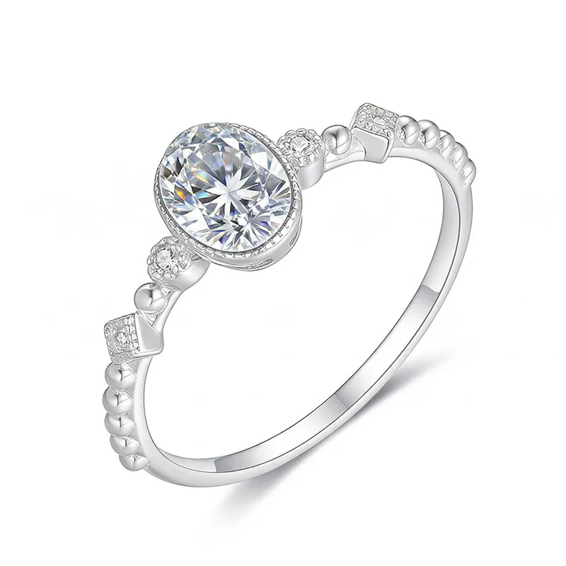 FX39368 S925 Silver 18K Gold Oval Moissanite Starlight Light Luxury Proposal Ring Women's Ring 1.0ct
