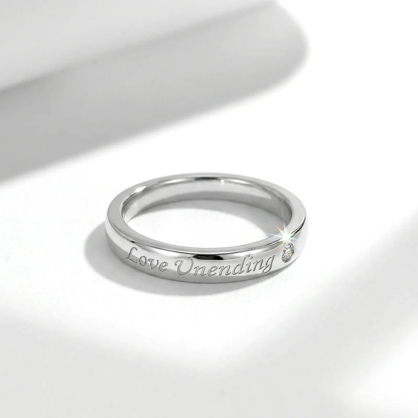 FX39298 S925 Silver 18K Gold love unending Moissanite Couple Bands 0.035ct