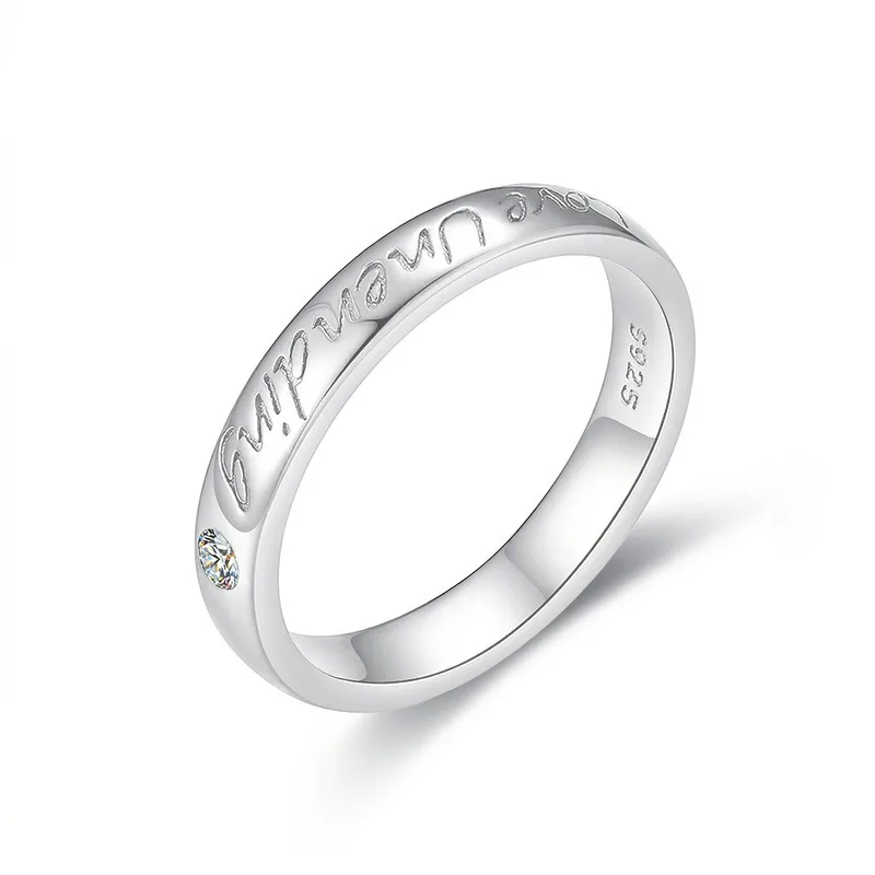 FX39298 S925 Silver 18K Gold love unending Moissanite Couple Bands 0.035ct