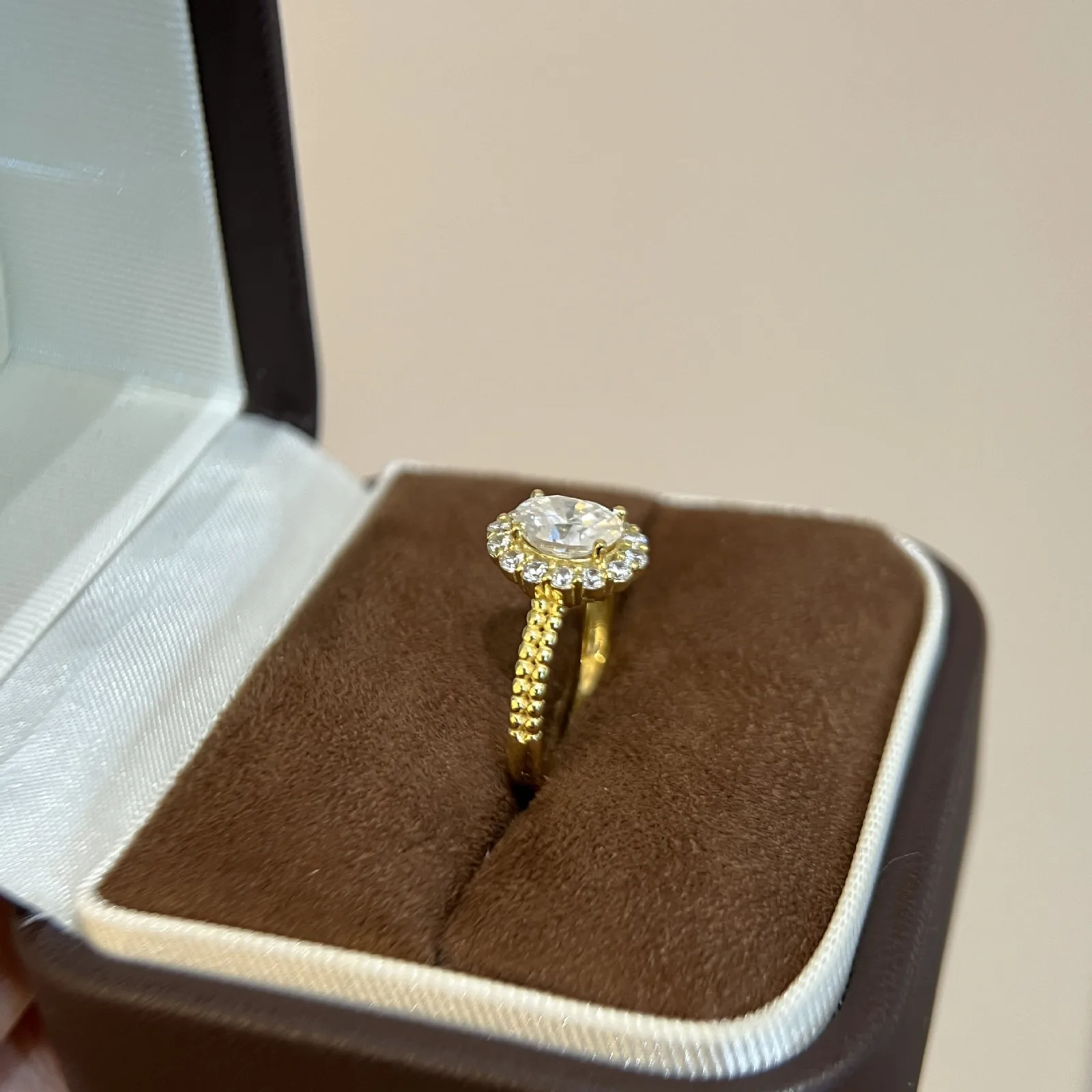 SN096 S925 Silver 18K Yellow Gold Oval Moissanite Light Luxury Proposal Ring Women's Ring Center Stone 8*6mm/1.5ct