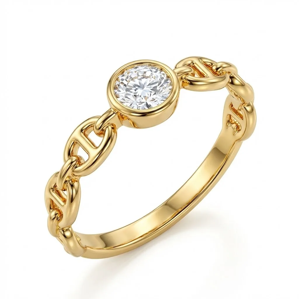 XY42 S925 Silver 18K Yellow Gold Round Moissanite Light Luxury Promise Ring Women's Ring Center Stone 5.0mm/0.5ct