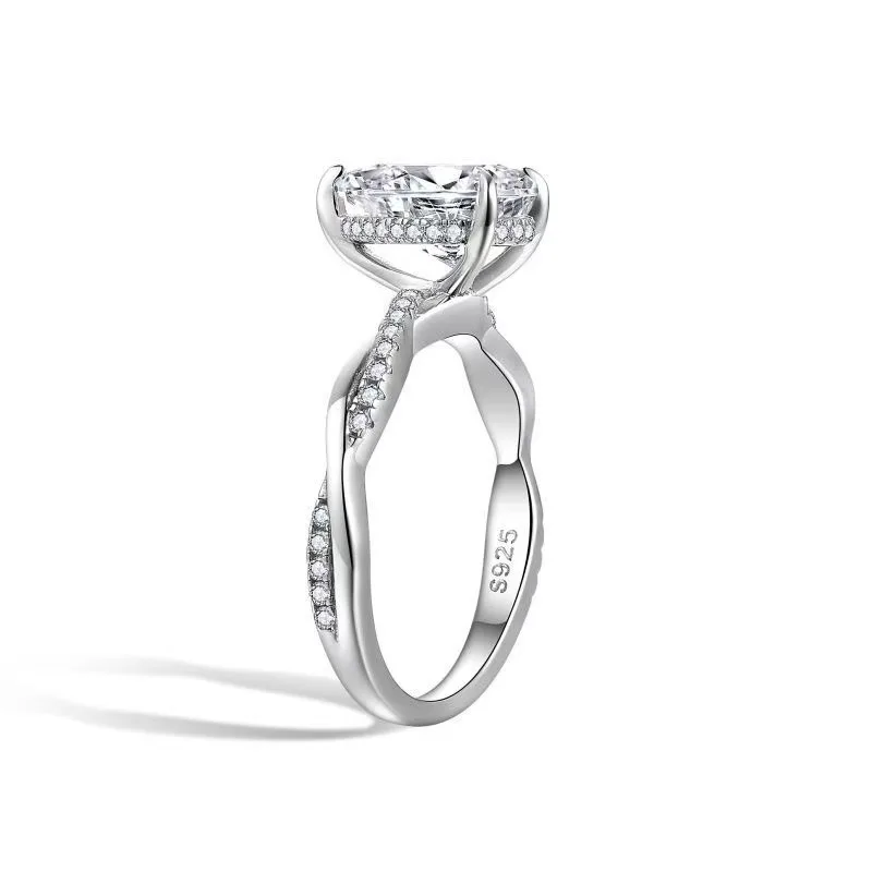 R3-0359 Vine S925 Silver 18K Gold Pear Moissanite Wedding Band Women's Ring Center Stone 10*7mm/2.0ct