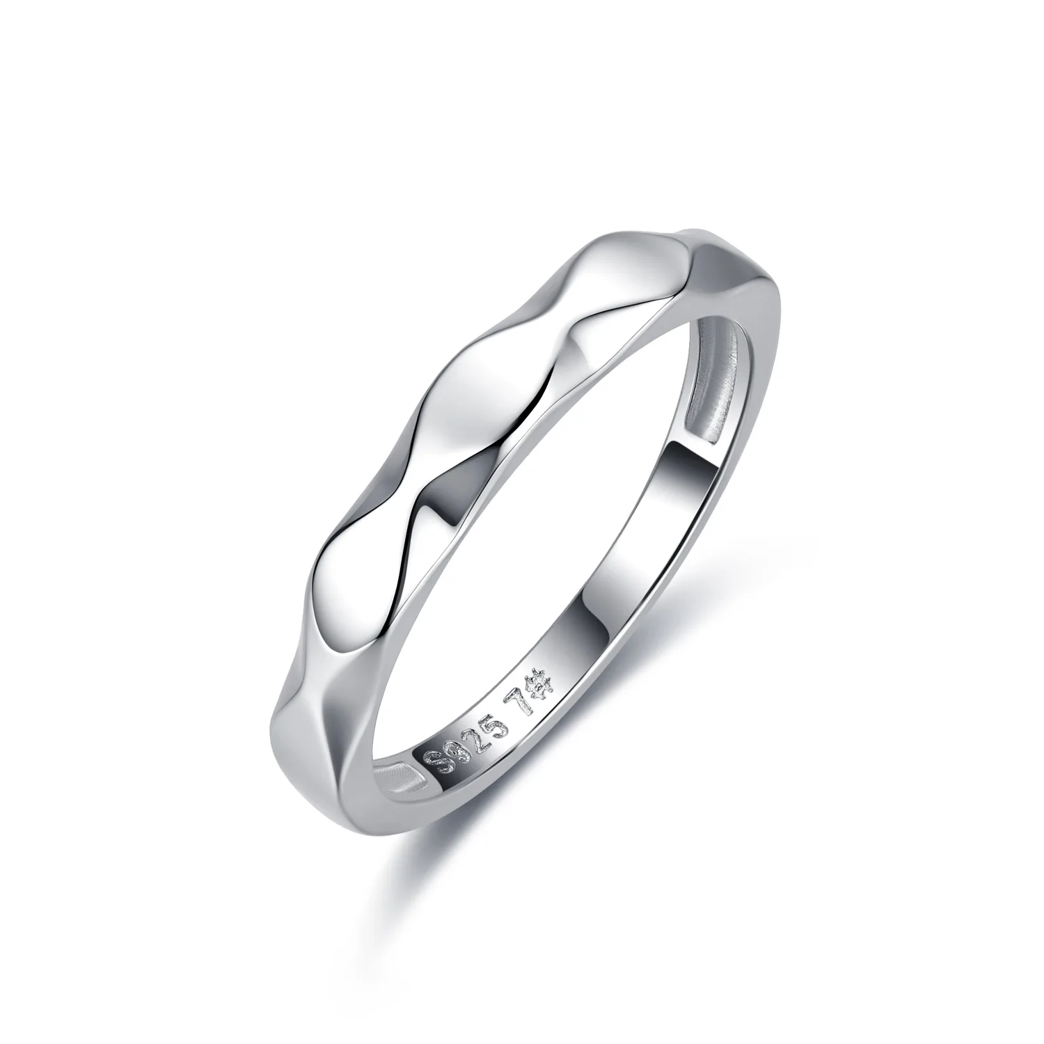 R52617 Silver 18K White Gold Round Moissanite Light Luxury Couple Bands 0.19ct